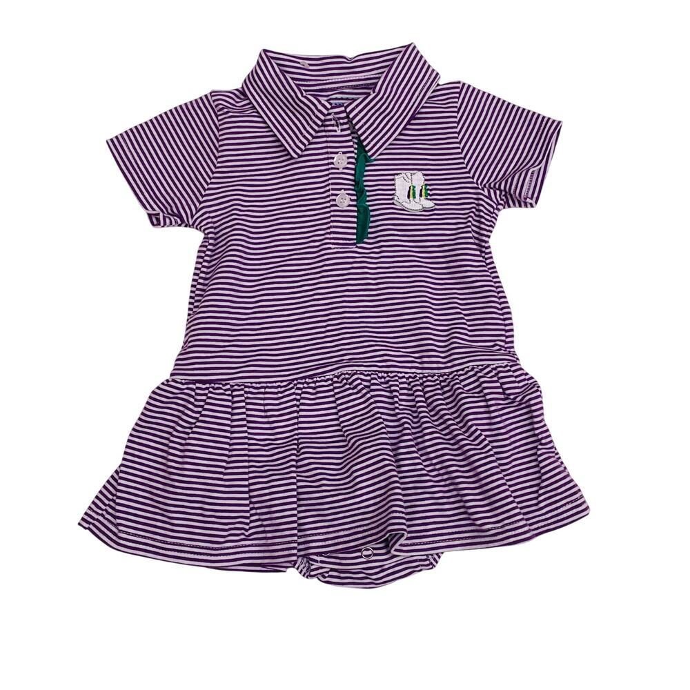 NWT Itsy Bitsy Size 6M Mardi Gras Polo Bubble